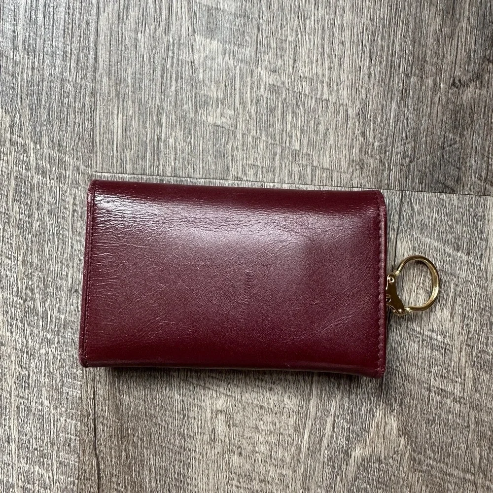 Authentic Bally‎ Wallet Red Burgundy Leather Bi Fold Coin Pouch EUC